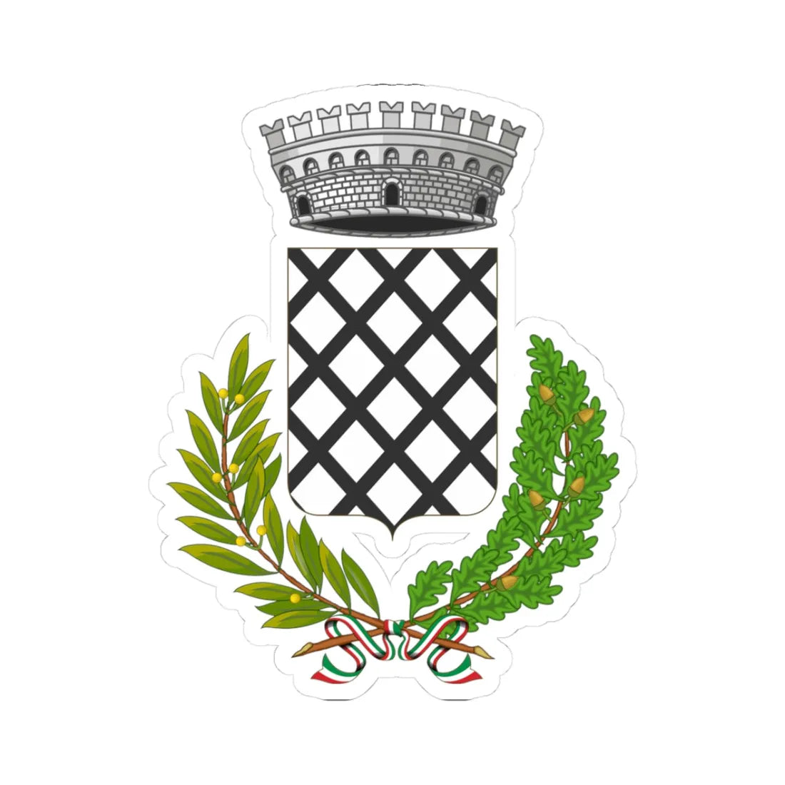 Cancellara-Stemma (Italy) (Coat of Arms) STICKER Vinyl Kiss-Cut Decal 3 Inch White - The Sticker Space