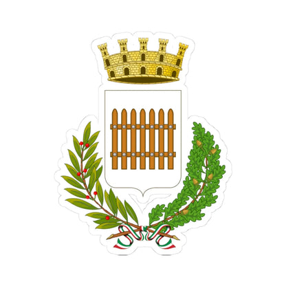 Cancello ed Arnone-Stemma city crown (Italy) (Coat of Arms) STICKER Vinyl Kiss-Cut Decal 3 Inch White - The Sticker Space