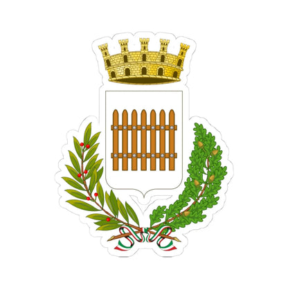 Cancello ed Arnone-Stemma city crown (Italy) (Coat of Arms) STICKER Vinyl Kiss-Cut Decal 4 Inch White - The Sticker Space