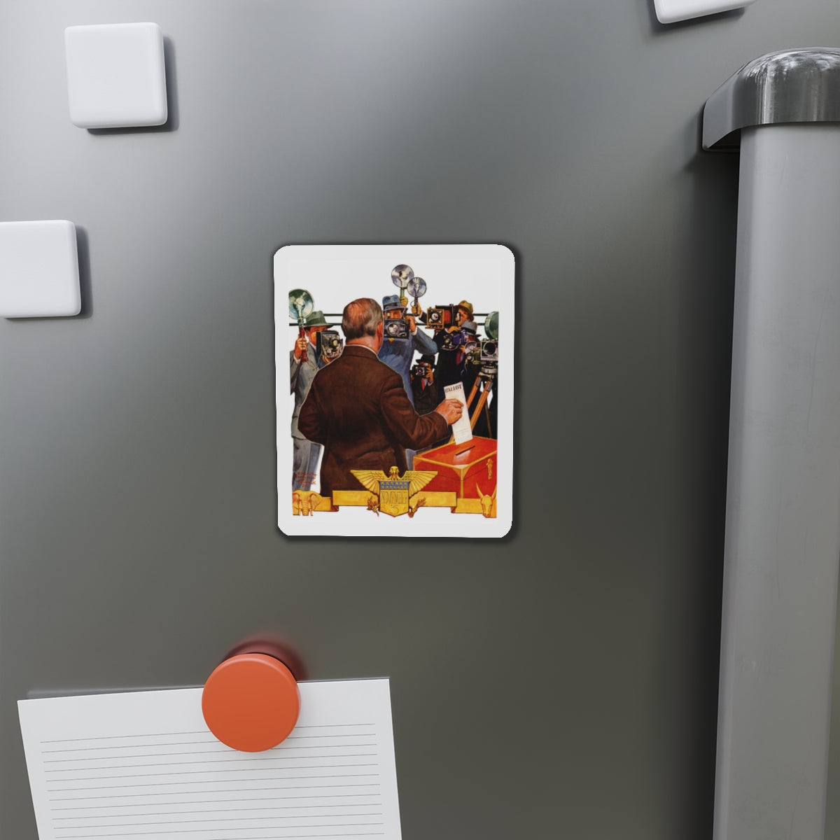 Candidate Voting, The Saturday Evening Post cover, November 7, 1936 (Magazine Illustration) Refrigerator Magnet-The Sticker Space