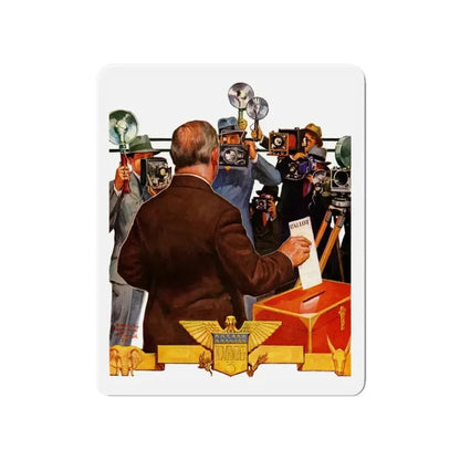 Candidate Voting, The Saturday Evening Post cover, November 7, 1936 (Magazine Illustration) Refrigerator Magnet - The Sticker Space
