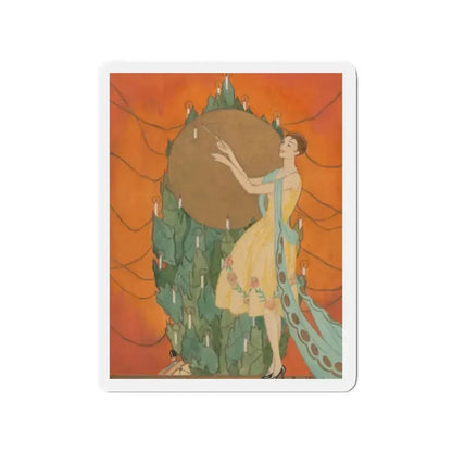 Candle Lighting, Golden Book cover, December 1926 (Magazine Illustration) Refrigerator Magnet 2 Inch - The Sticker Space