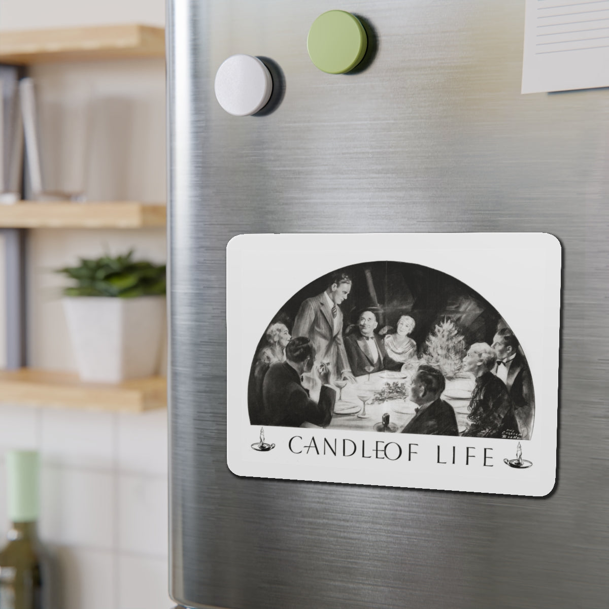 Candle Of Life, Woman's World, December 1936 (Magazine Illustration) Refrigerator Magnet-The Sticker Space