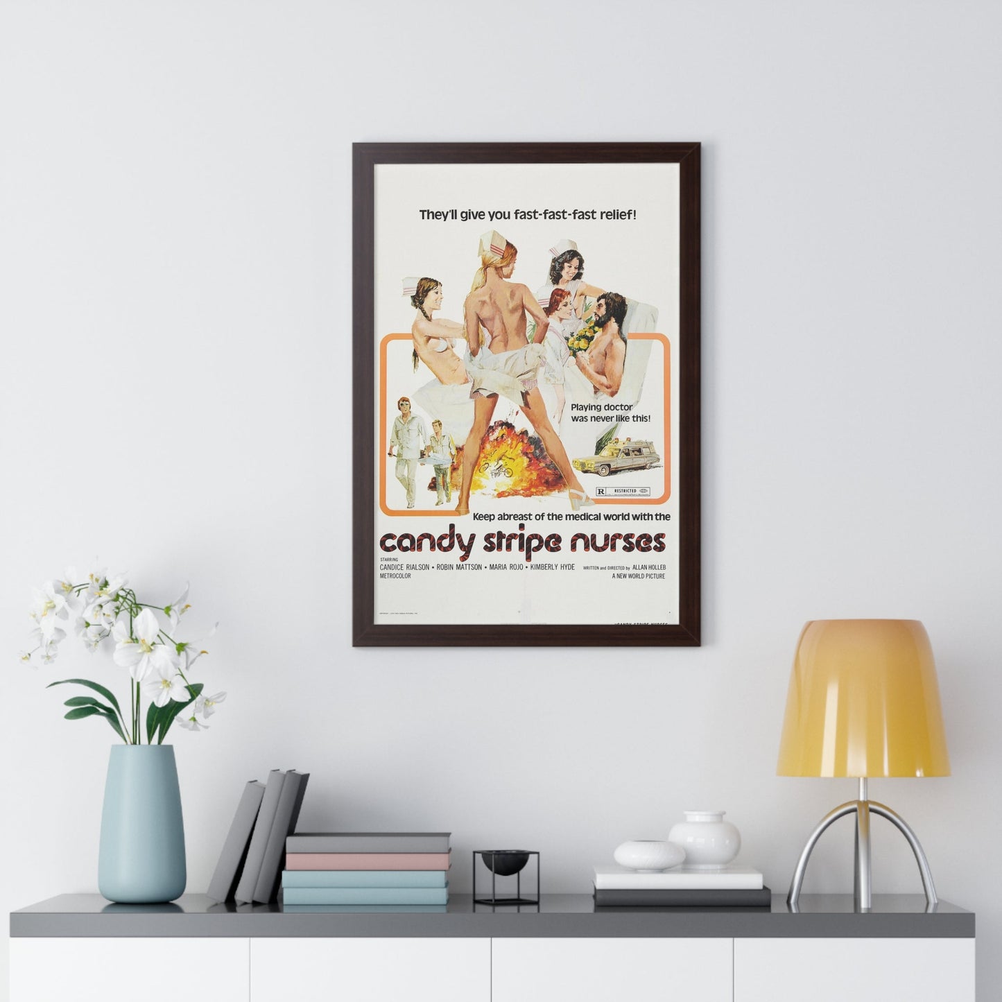 CANDY STRIPE NURSES 1974 - Framed Movie Poster-The Sticker Space