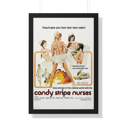 CANDY STRIPE NURSES 1974 - Framed Movie Poster 20" x 30" Black - The Sticker Space