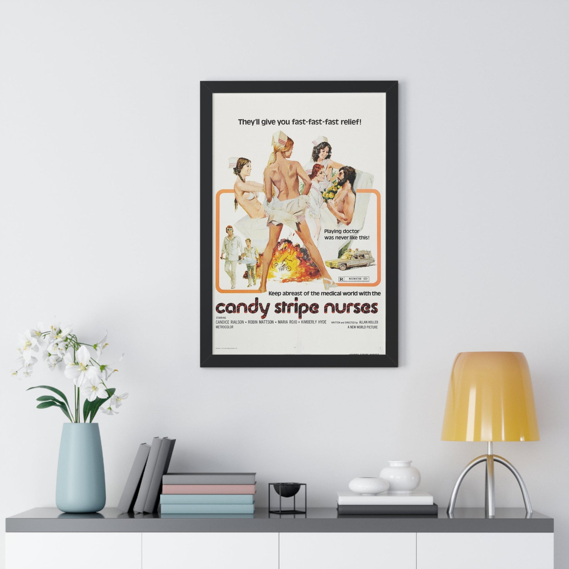 CANDY STRIPE NURSES 1974 - Framed Movie Poster-The Sticker Space