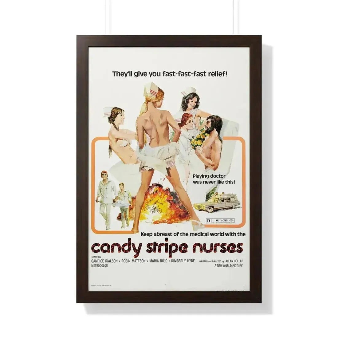 CANDY STRIPE NURSES 1974 - Framed Movie Poster - The Sticker Space