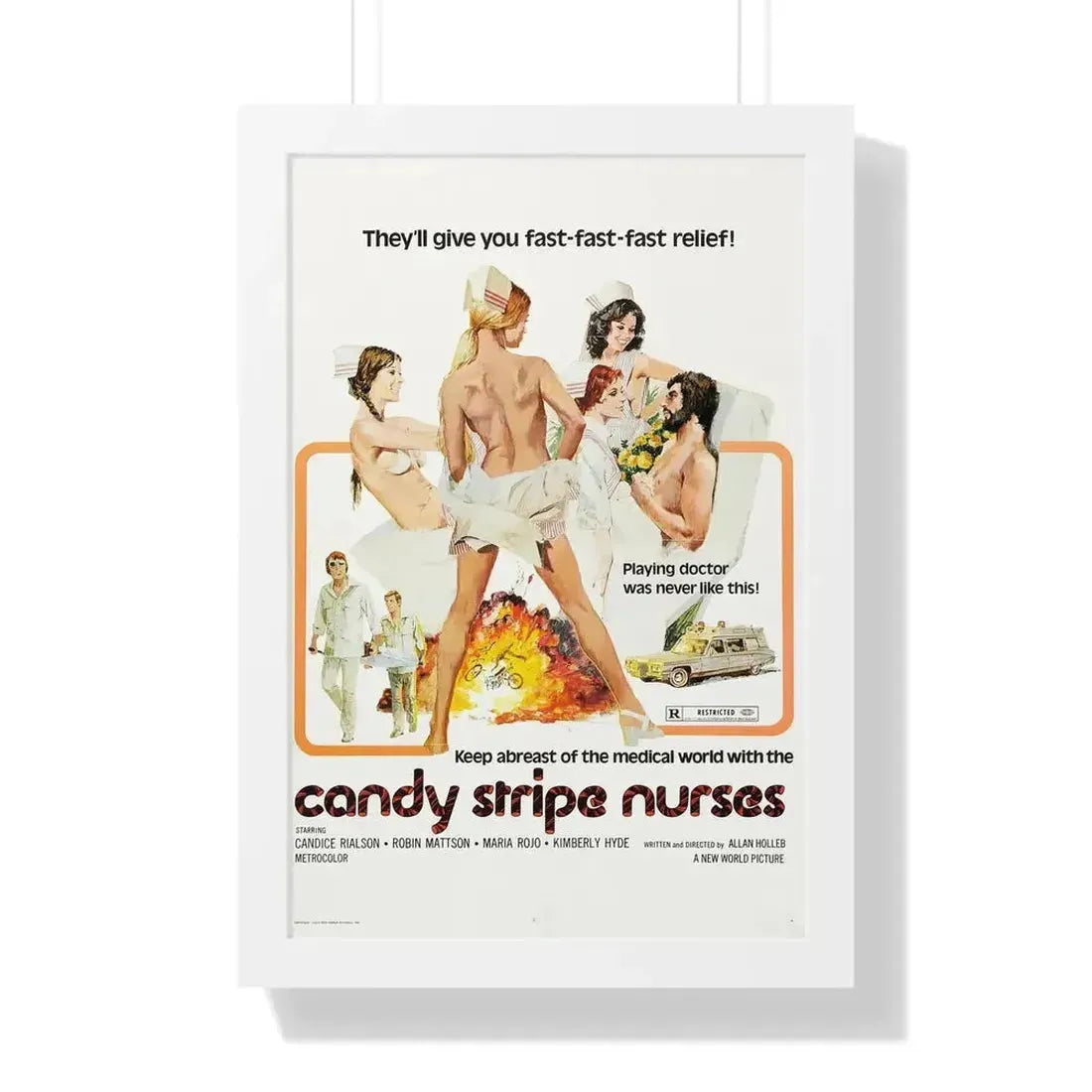 CANDY STRIPE NURSES 1974 - Framed Movie Poster - The Sticker Space