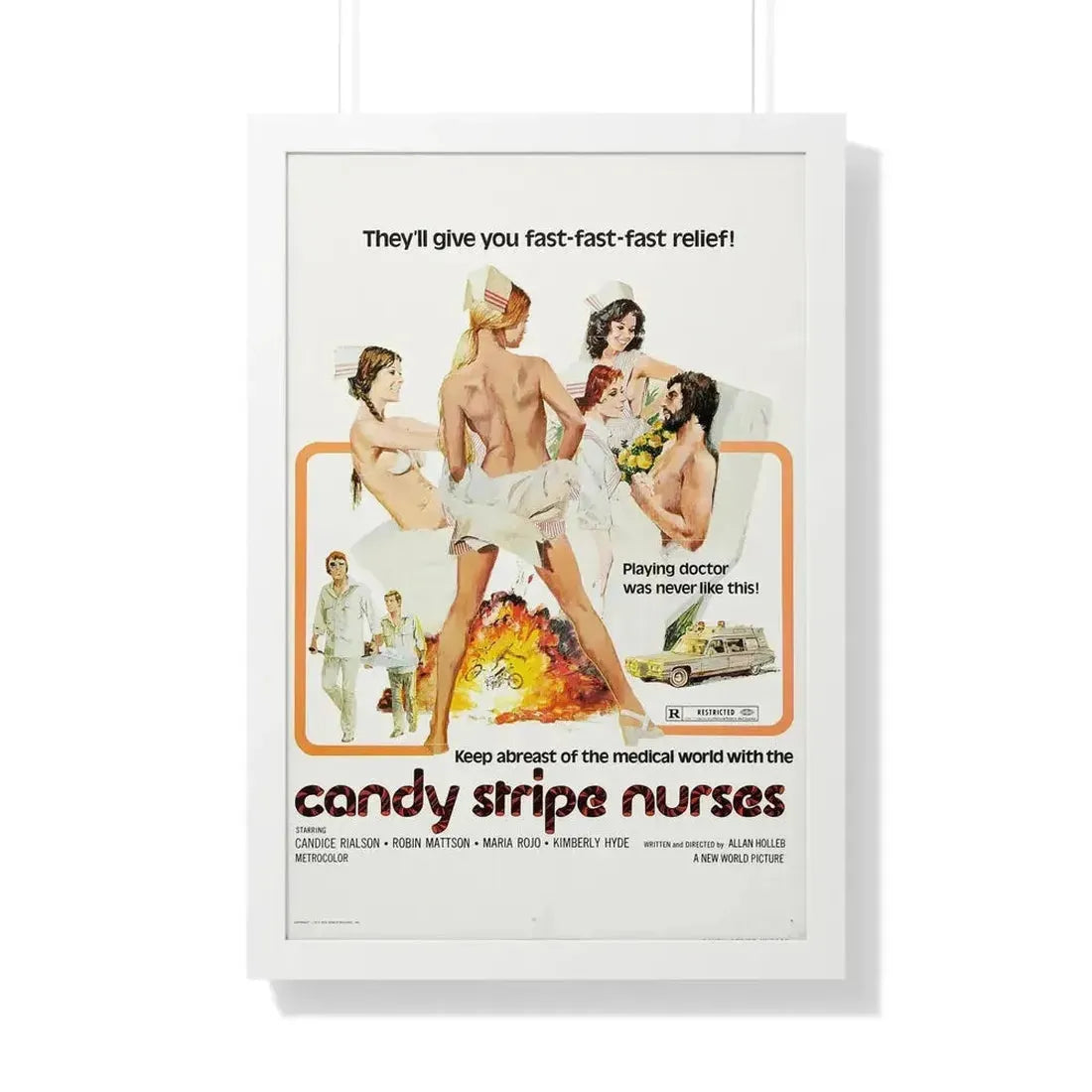 CANDY STRIPE NURSES 1974 - Framed Movie Poster - The Sticker Space
