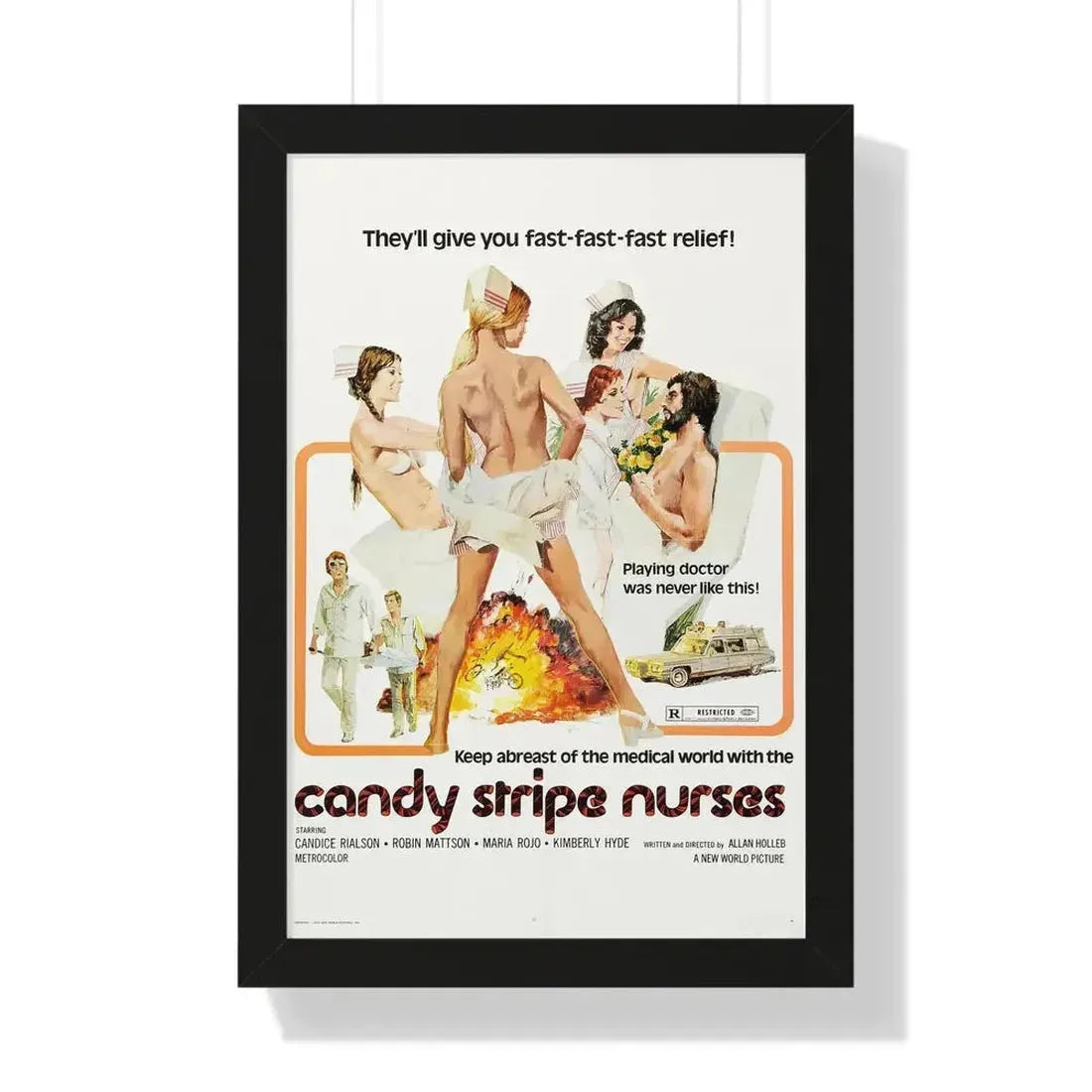 CANDY STRIPE NURSES 1974 - Framed Movie Poster - The Sticker Space