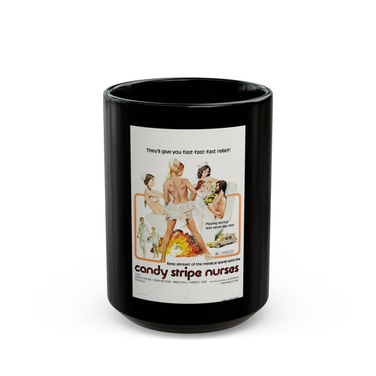 CANDY STRIPE NURSES 1974 Movie Poster - Black Coffee Mug-15oz-The Sticker Space