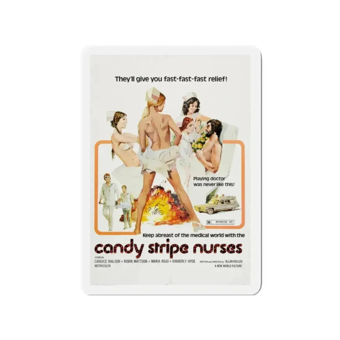 CANDY STRIPE NURSES 1974 Movie Poster - Refrigerator Magnet - The Sticker Space