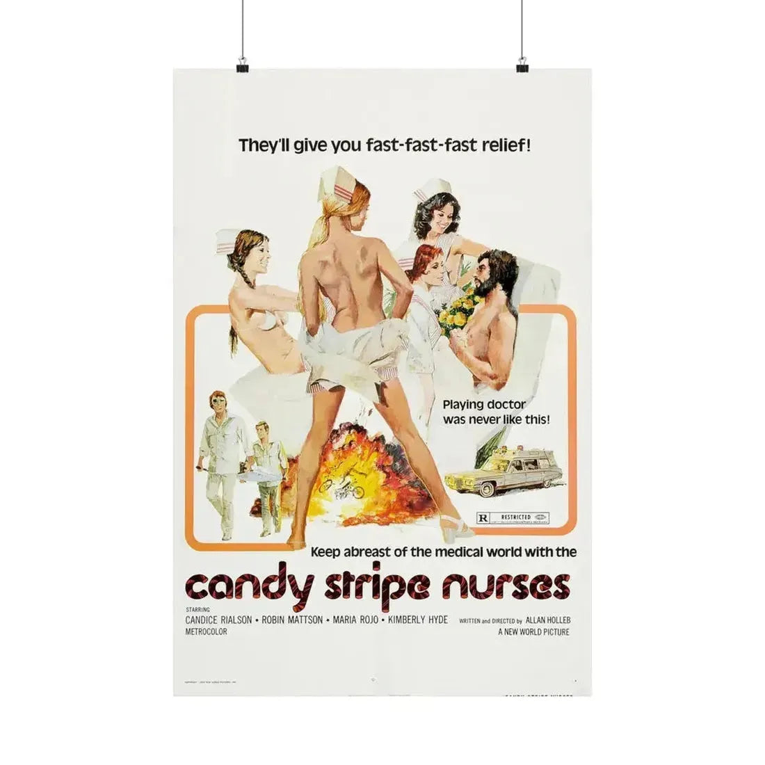 CANDY STRIPE NURSES 1974 - Paper Movie Poster 24″ x 36″ Matte - The Sticker Space
