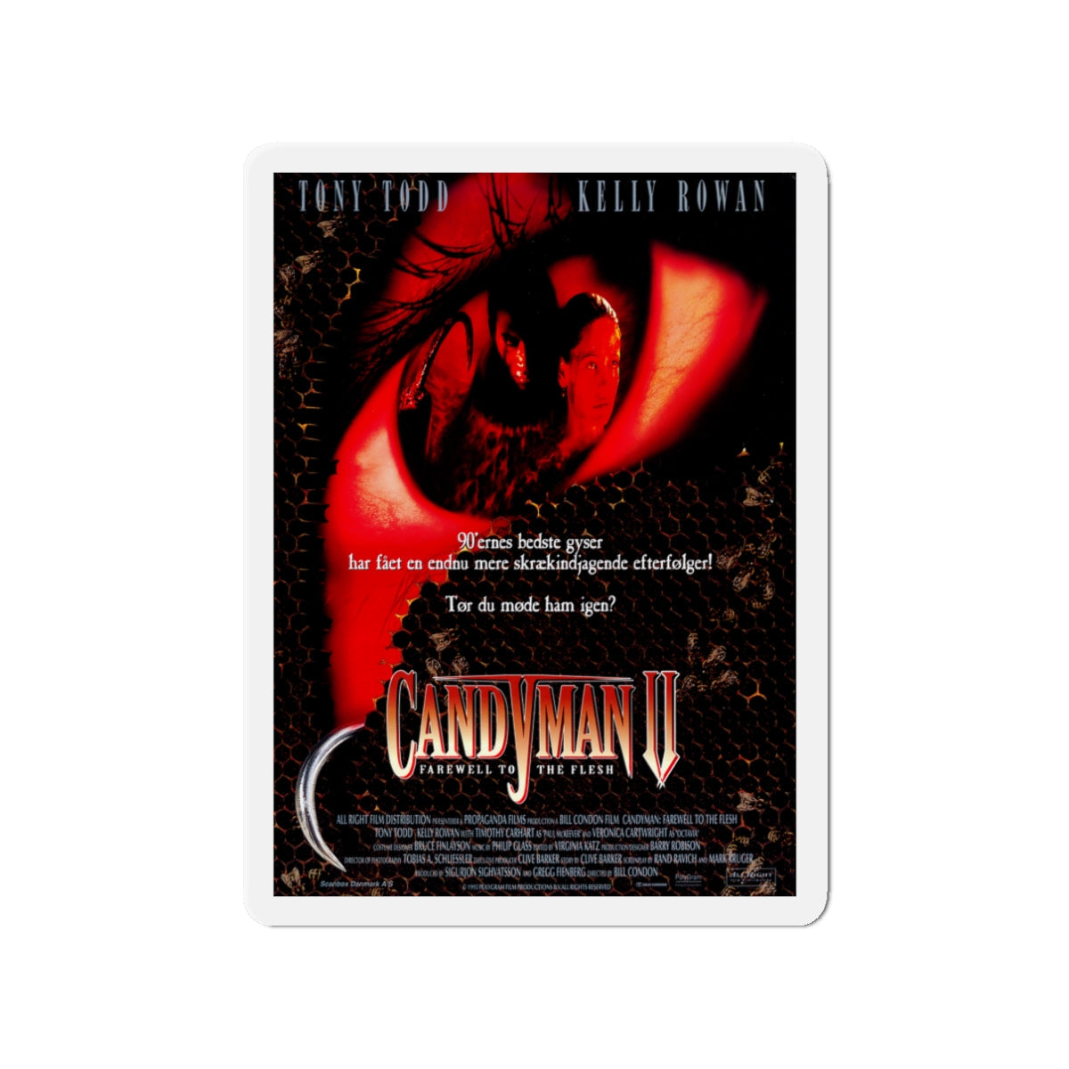 CANDYMAN II (DANISH) 1995 Movie Poster - Die-Cut Magnet-3" x 3"-The Sticker Space