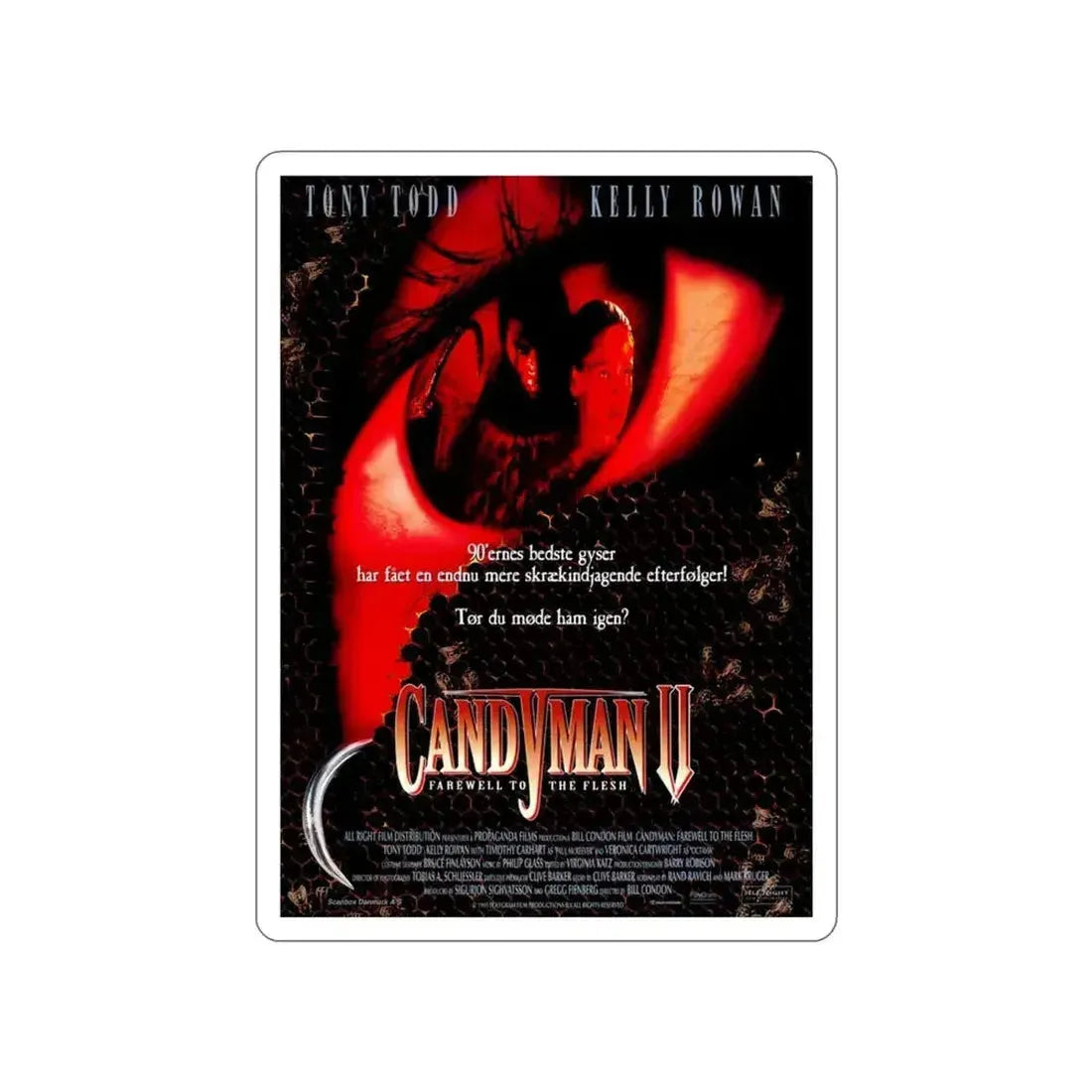 CANDYMAN II (DANISH) 1995 Movie Poster STICKER Vinyl Die-Cut Decal 3 Inch - The Sticker Space