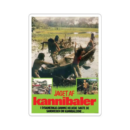 CANNIBAL FEROX (DANISH) 1981 Movie Poster - STICKER Vinyl Kiss-Cut Decal 4 Inch White - The Sticker Space