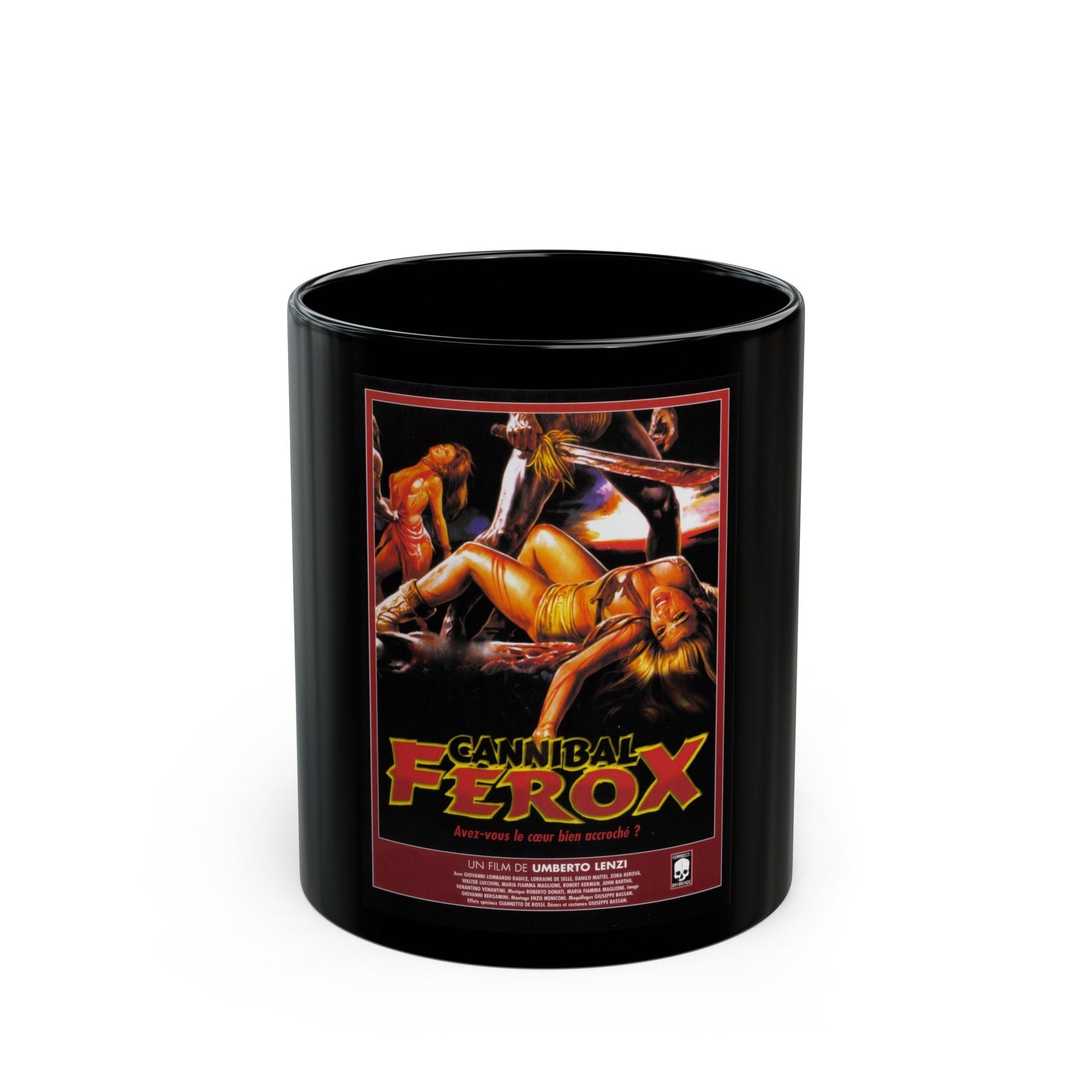 CANNIBAL FEROX (FRENCH) 1981 Movie Poster - Black Coffee Mug-11oz-The Sticker Space