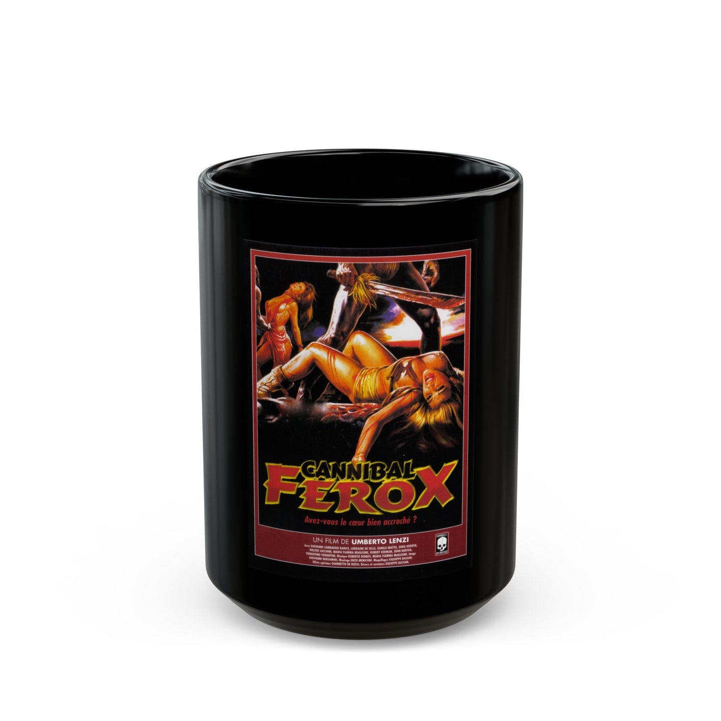 CANNIBAL FEROX (FRENCH) 1981 Movie Poster - Black Coffee Mug-15oz-The Sticker Space