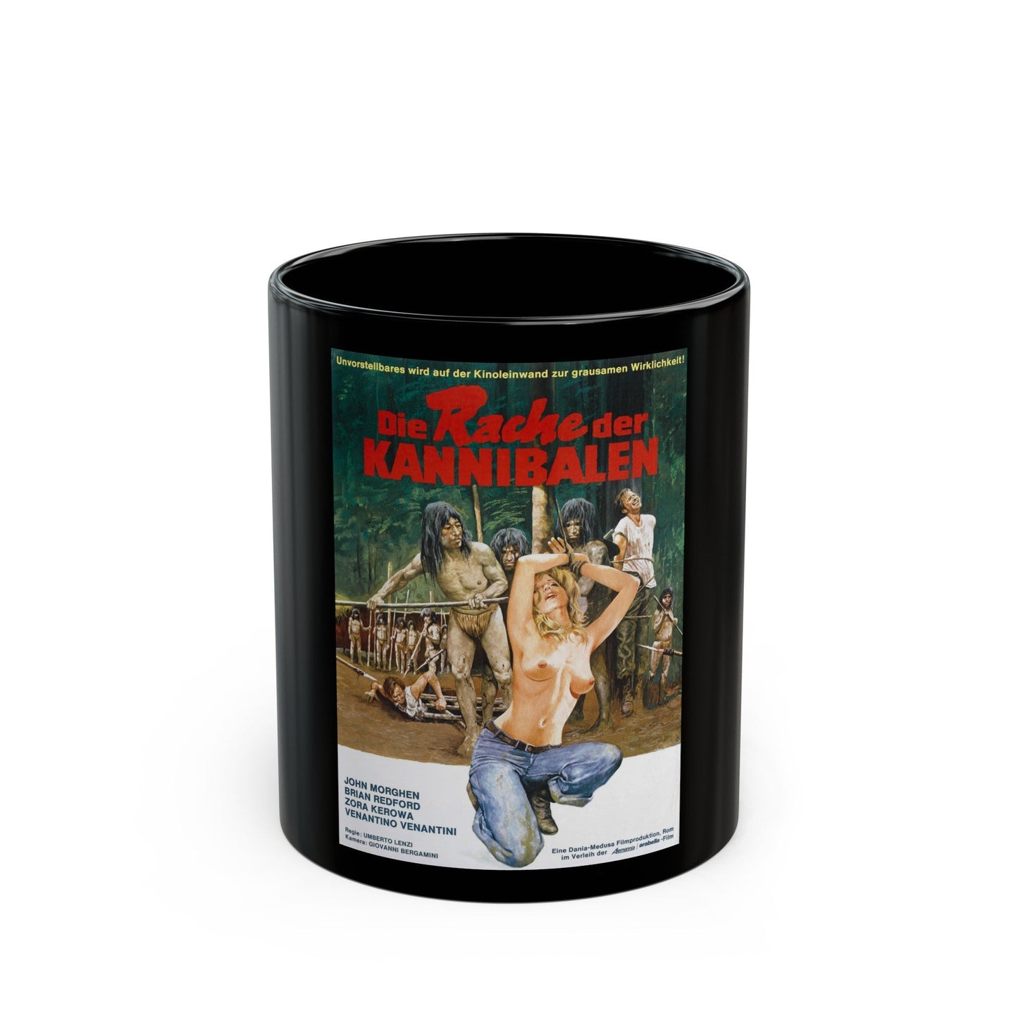 CANNIBAL FEROX (GERMAN) 1981 Movie Poster - Black Coffee Mug-11oz-The Sticker Space