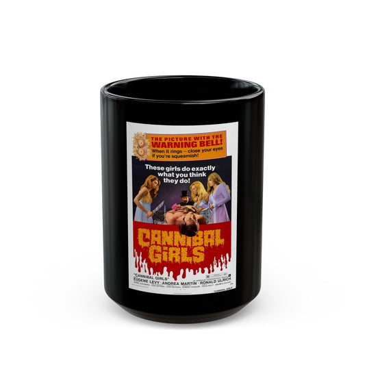 CANNIBAL GIRLS 1973 Movie Poster - Black Coffee Mug-15oz-The Sticker Space