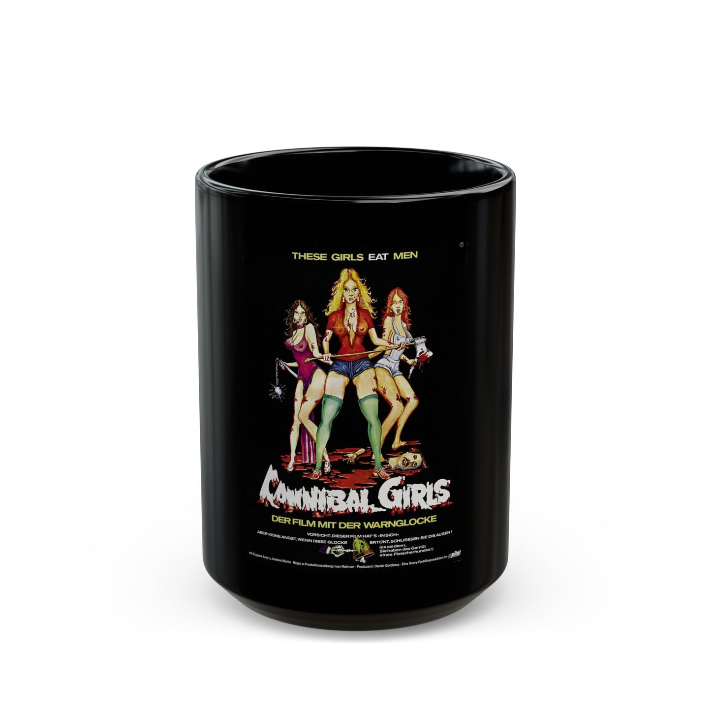 CANNIBAL GIRLS (GERMAN) 1973 Movie Poster - Black Coffee Mug-15oz-The Sticker Space