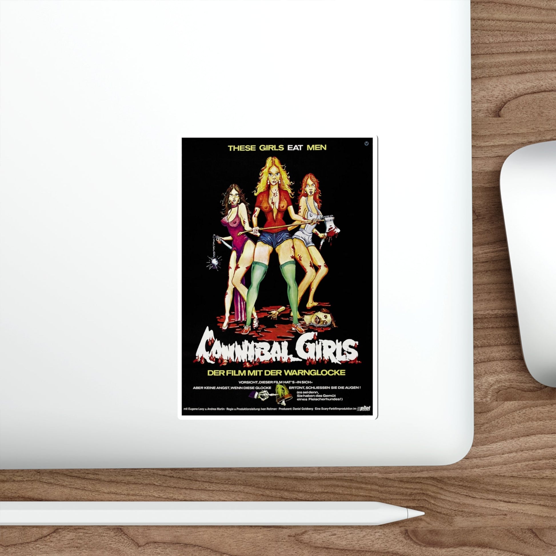 CANNIBAL GIRLS (GERMAN) 1973 Movie Poster STICKER Vinyl Die-Cut Decal-The Sticker Space