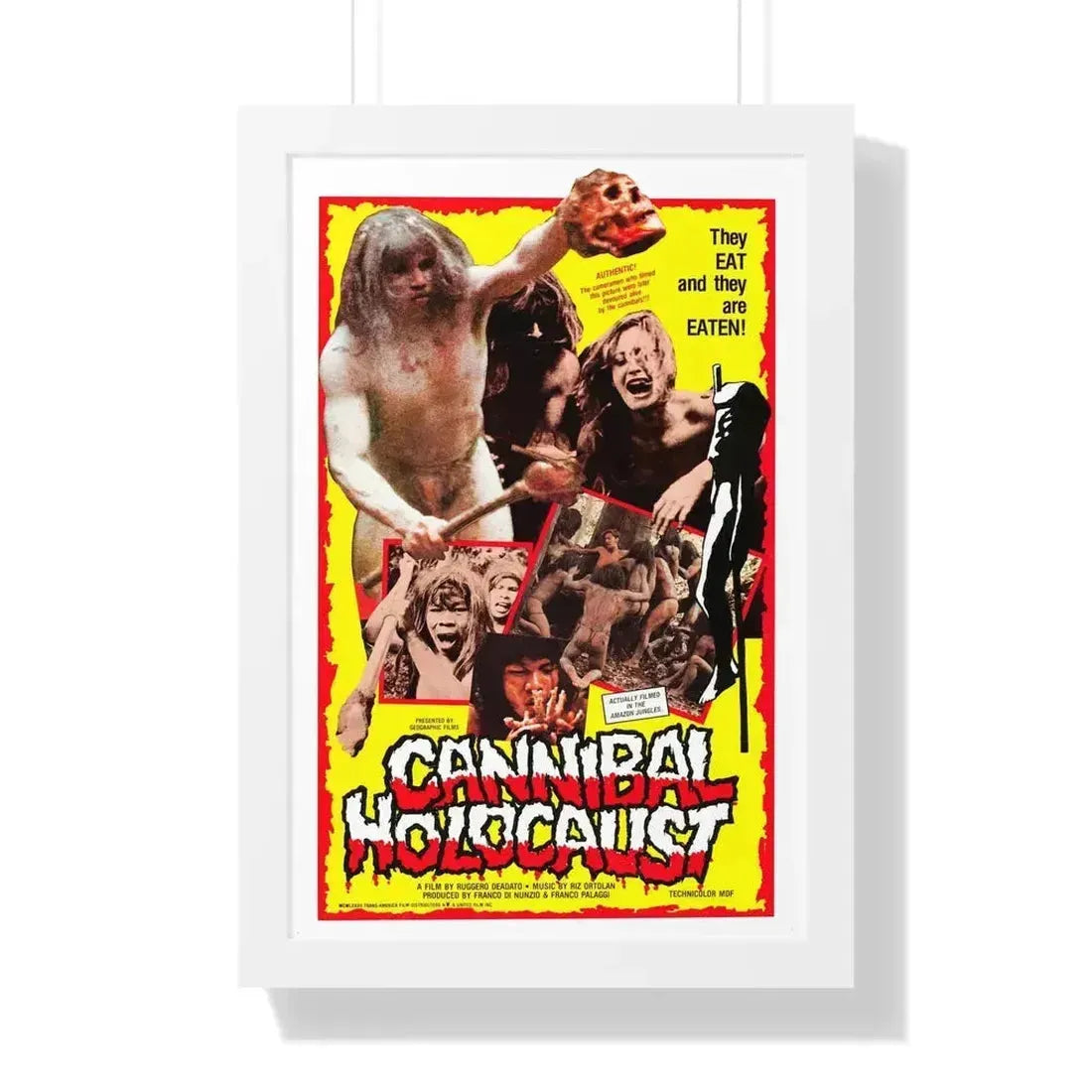 CANNIBAL HOLOCAUST (3) 1980 - Framed Movie Poster 16″ x 24″ White - The Sticker Space