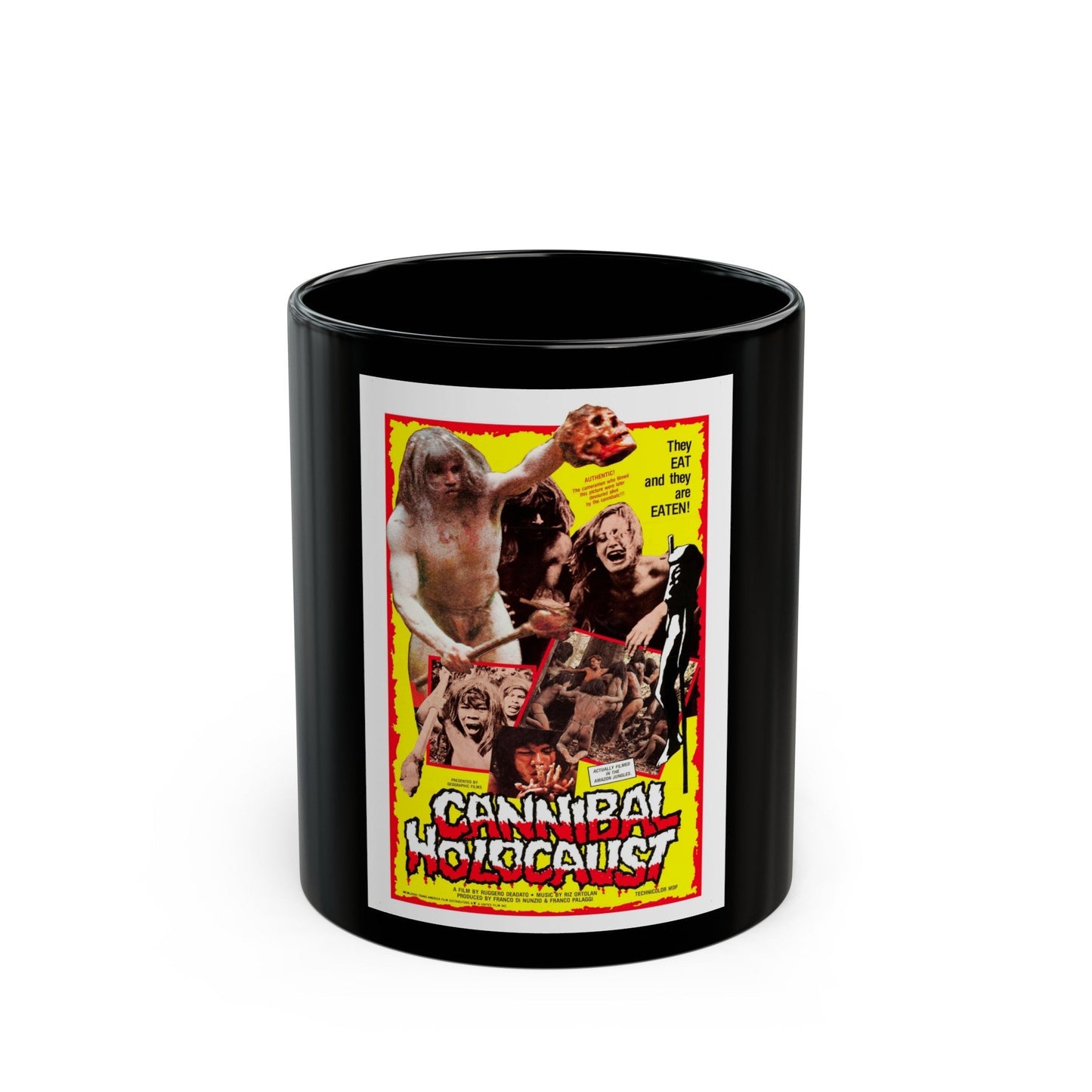 CANNIBAL HOLOCAUST (3) 1980 Movie Poster - Black Coffee Mug-11oz-The Sticker Space