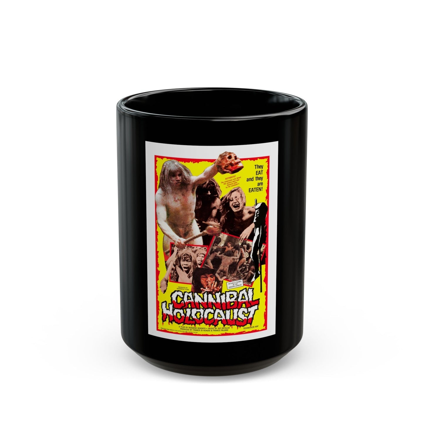 CANNIBAL HOLOCAUST (3) 1980 Movie Poster - Black Coffee Mug-15oz-The Sticker Space