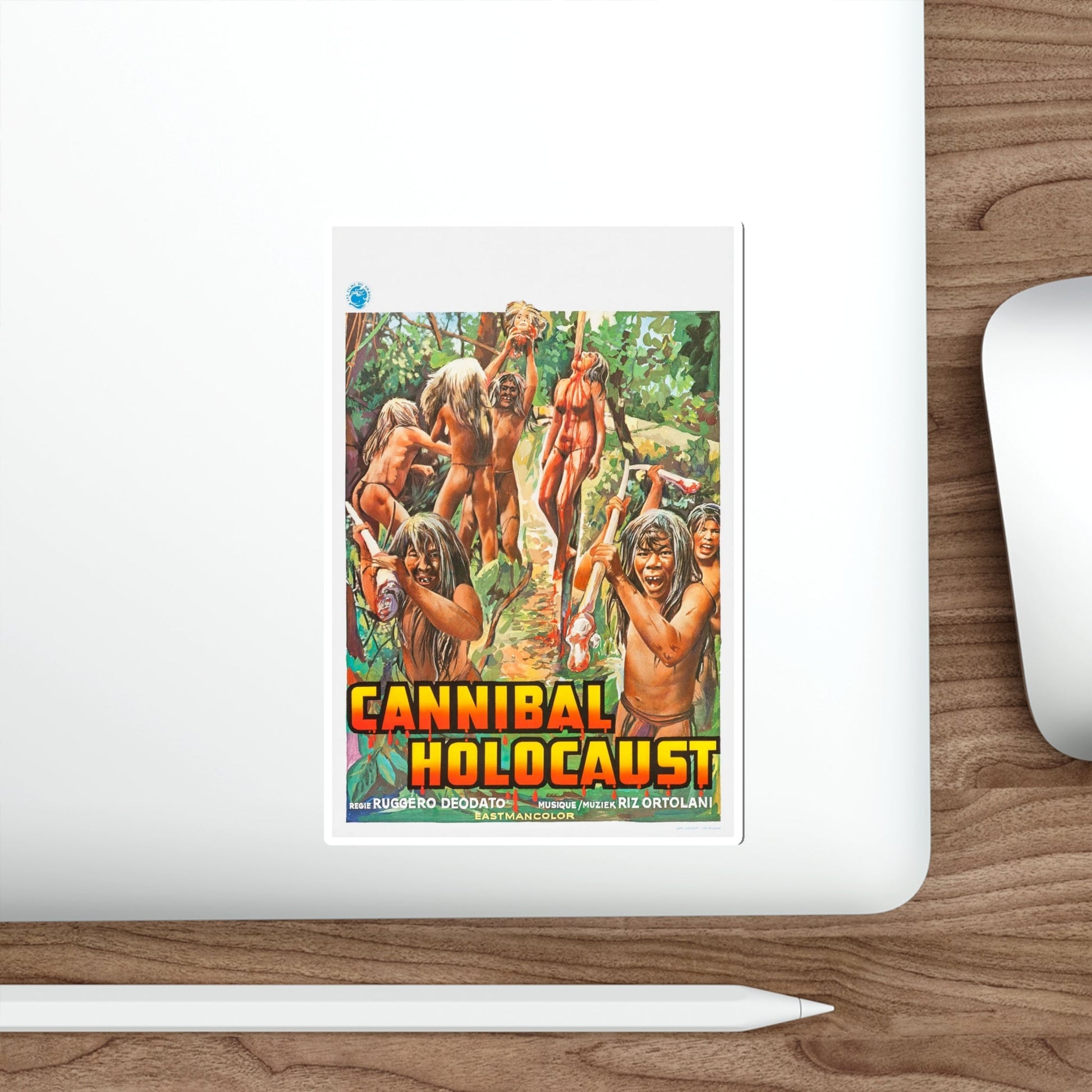 CANNIBAL HOLOCAUST (Belgian) 1980 Movie Poster STICKER Vinyl Die-Cut Decal-The Sticker Space