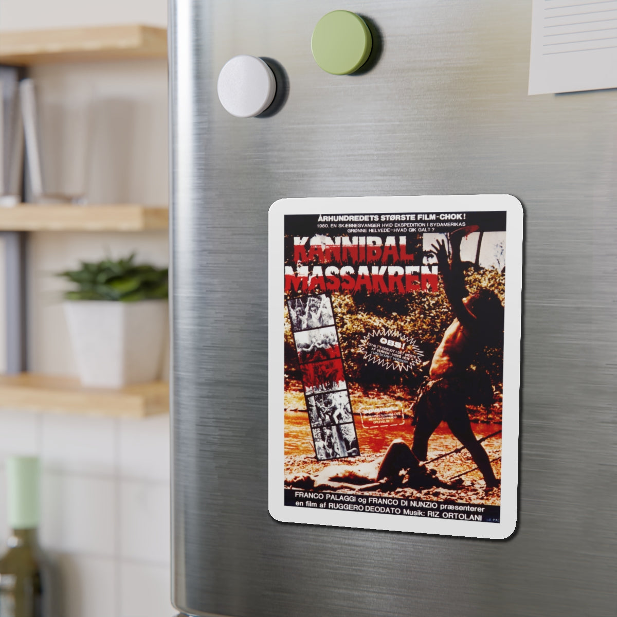 CANNIBAL HOLOCAUST (DANISH) 1980 Movie Poster - Die-Cut Magnet-The Sticker Space