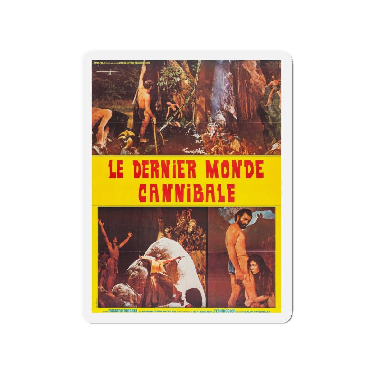 CANNIBAL HOLOCAUST (FRENCH) 2 1980 Movie Poster - Die-Cut Magnet-3" x 3"-The Sticker Space