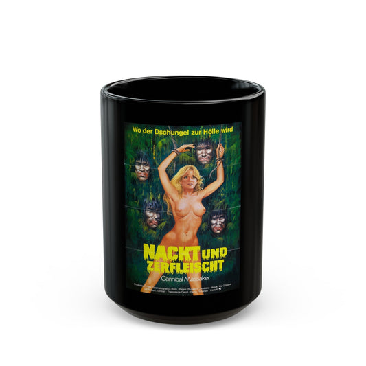 CANNIBAL HOLOCAUST (GERMAN) 1980 Movie Poster - Black Coffee Mug-15oz-The Sticker Space