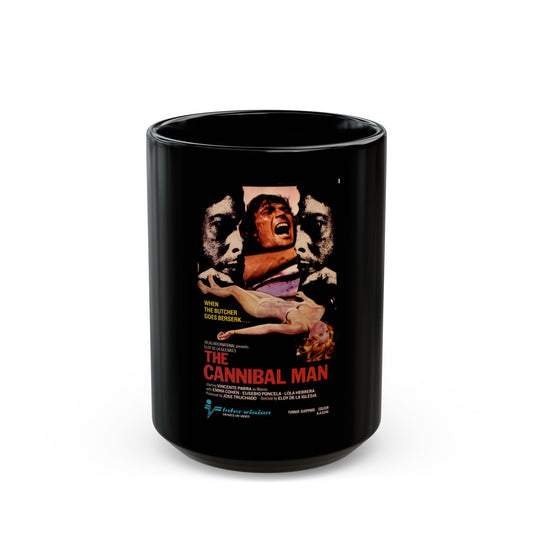 CANNIBAL MAN 1972 Movie Poster - Black Coffee Mug-15oz-The Sticker Space