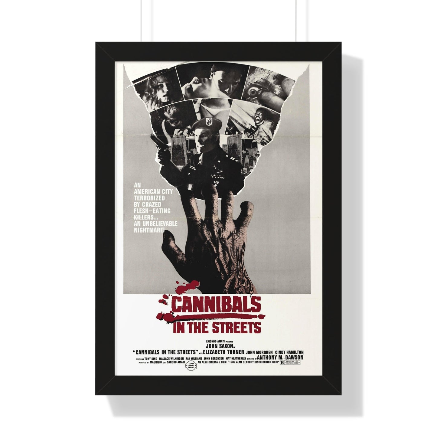 CANNIBALS IN THE STREETS 1980 - Framed Movie Poster-16″ x 24″-The Sticker Space