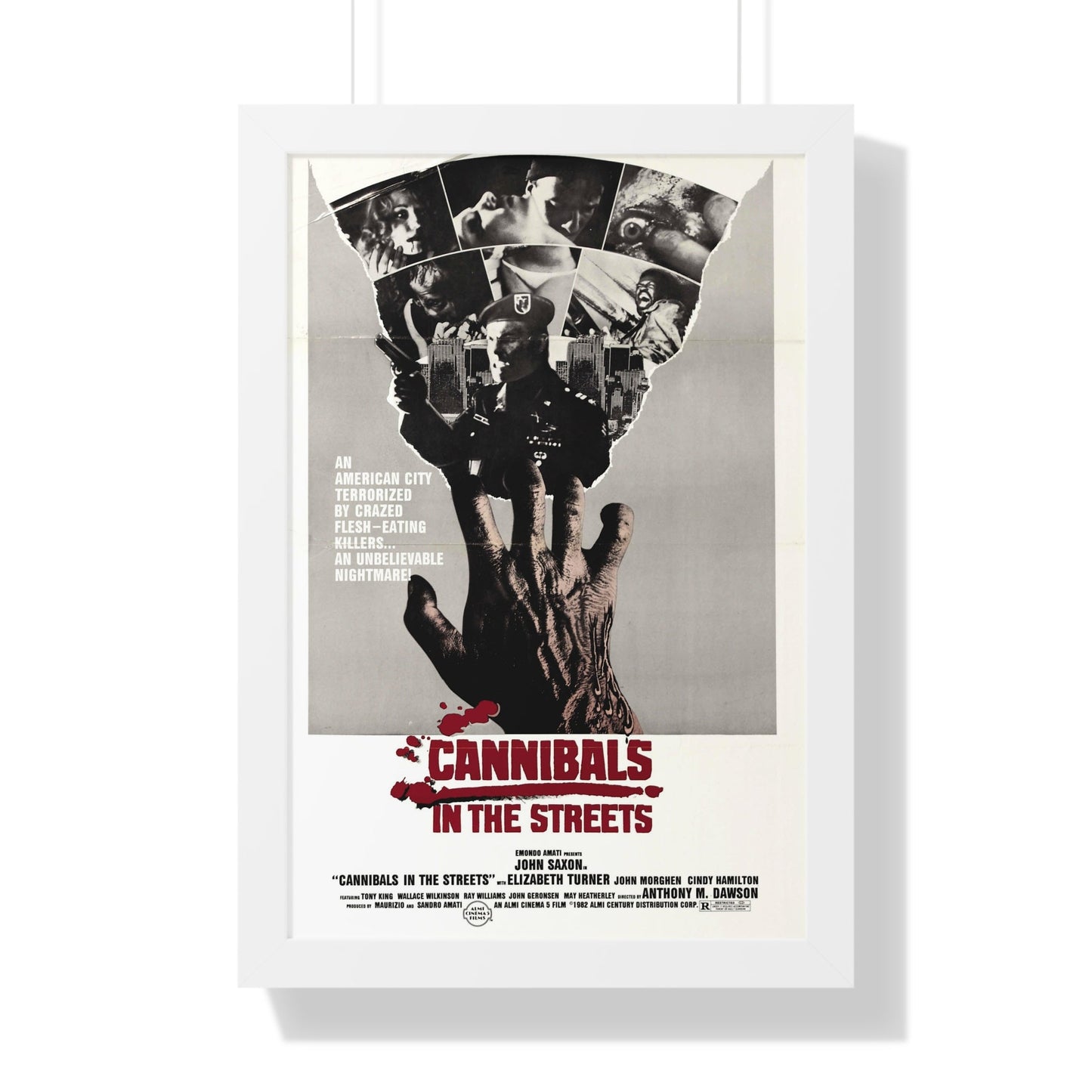 CANNIBALS IN THE STREETS 1980 - Framed Movie Poster-16″ x 24″-The Sticker Space