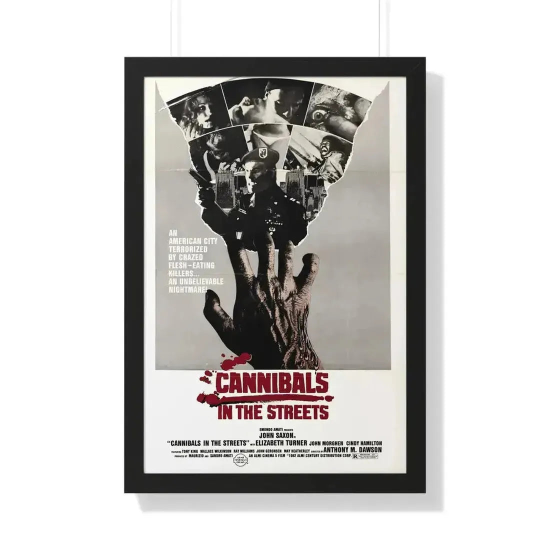 CANNIBALS IN THE STREETS 1980 - Framed Movie Poster 20" x 30" Black - The Sticker Space