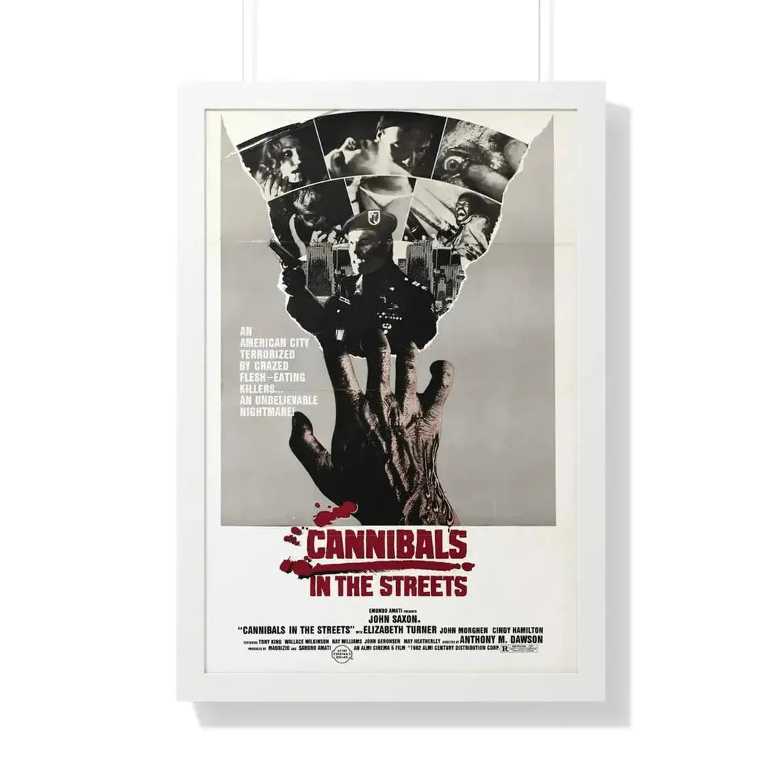 CANNIBALS IN THE STREETS 1980 - Framed Movie Poster - The Sticker Space