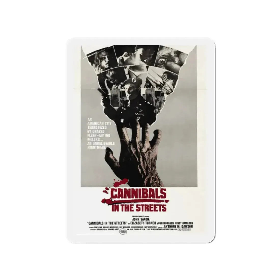 CANNIBALS IN THE STREETS 1980 Movie Poster - Refrigerator Magnet 2 Inch - The Sticker Space