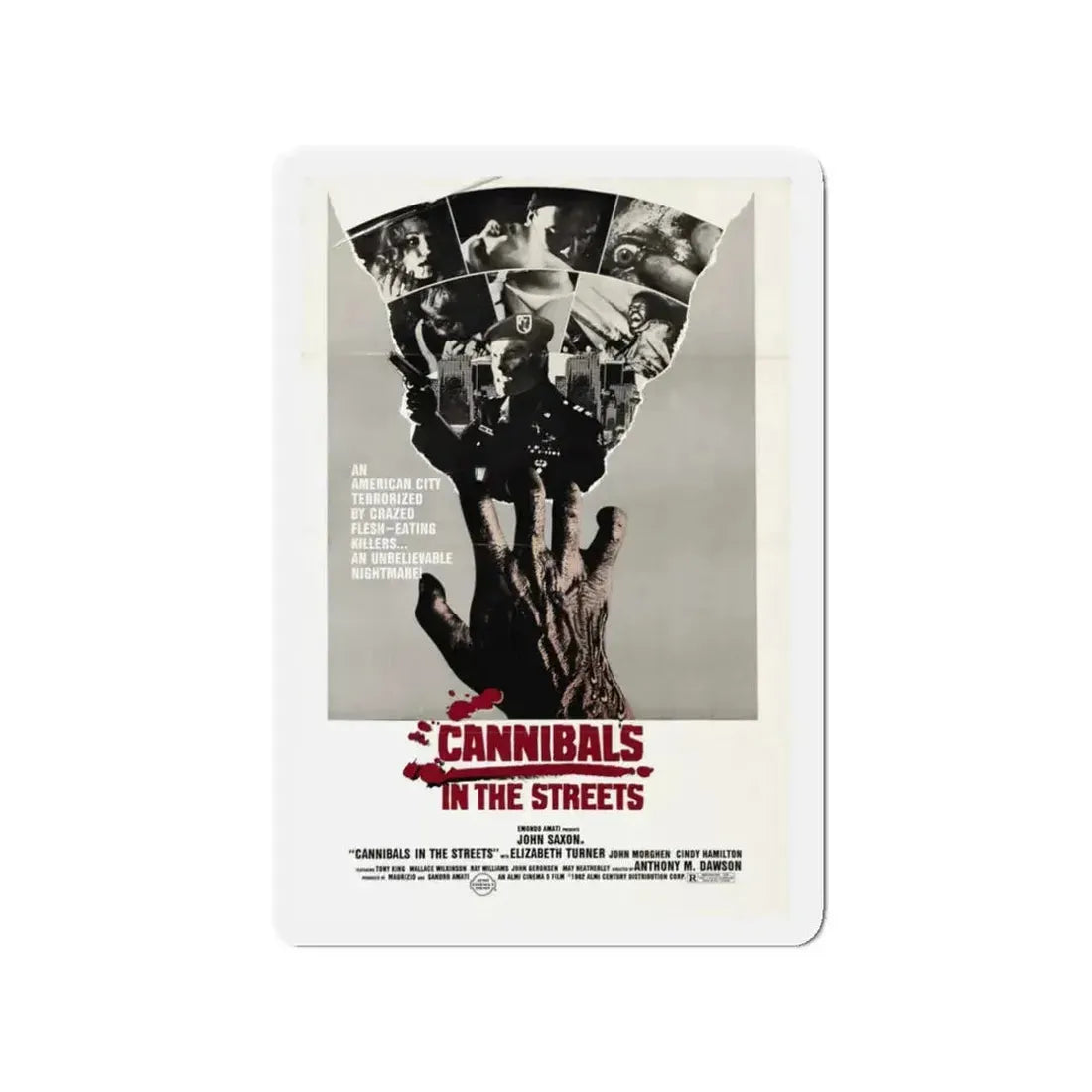 CANNIBALS IN THE STREETS 1980 Movie Poster - Refrigerator Magnet 3 Inch - The Sticker Space