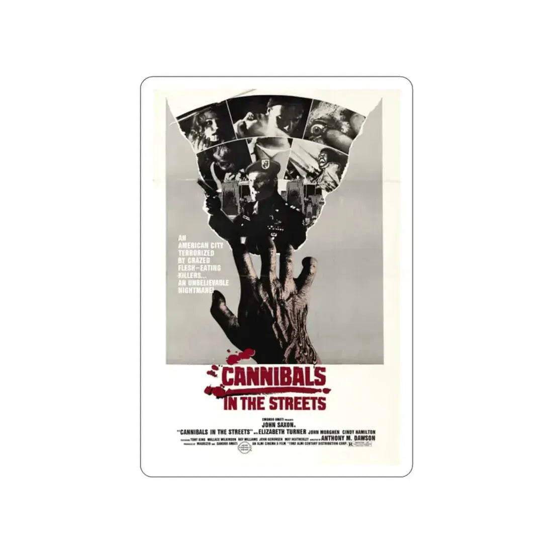CANNIBALS IN THE STREETS 1980 Movie Poster STICKER Vinyl Die-Cut Decal 2 Inch - The Sticker Space
