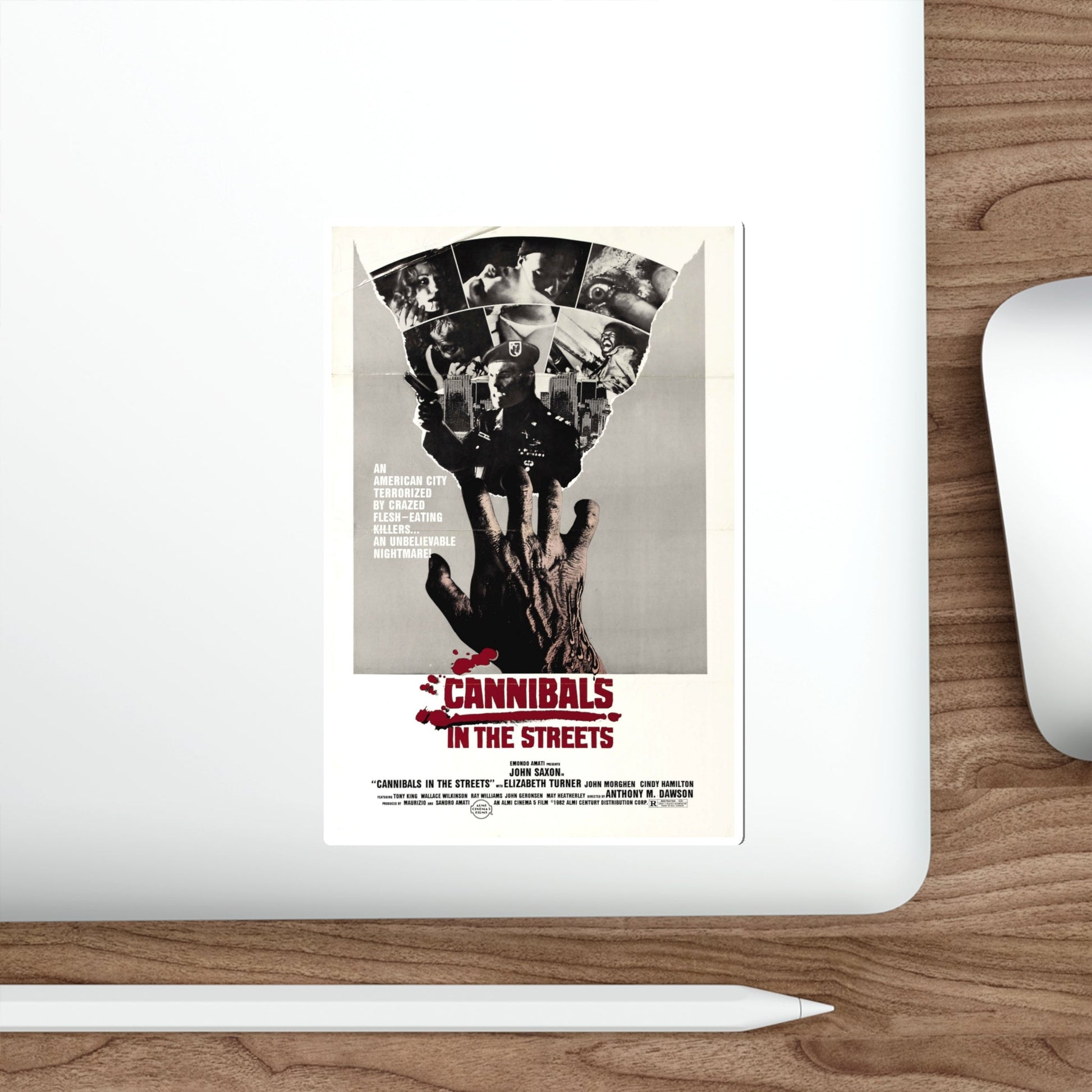 CANNIBALS IN THE STREETS 1980 Movie Poster STICKER Vinyl Die-Cut Decal-The Sticker Space