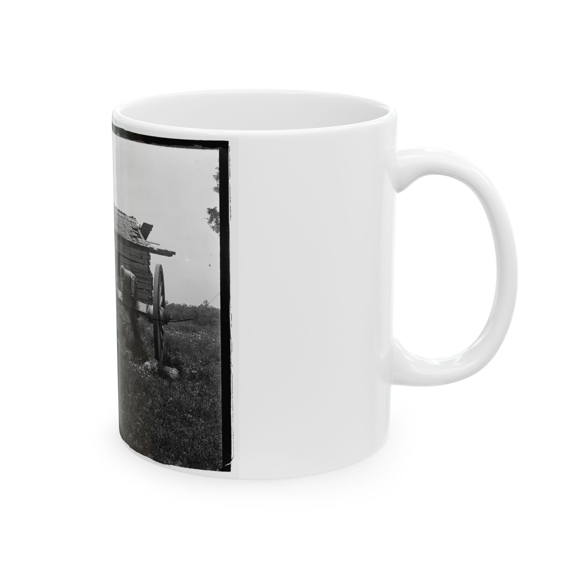 Cannon And Cabin At Chickamauga And Chattanooga National Military Park (U.S. Civil War) White Coffee Mug-The Sticker Space