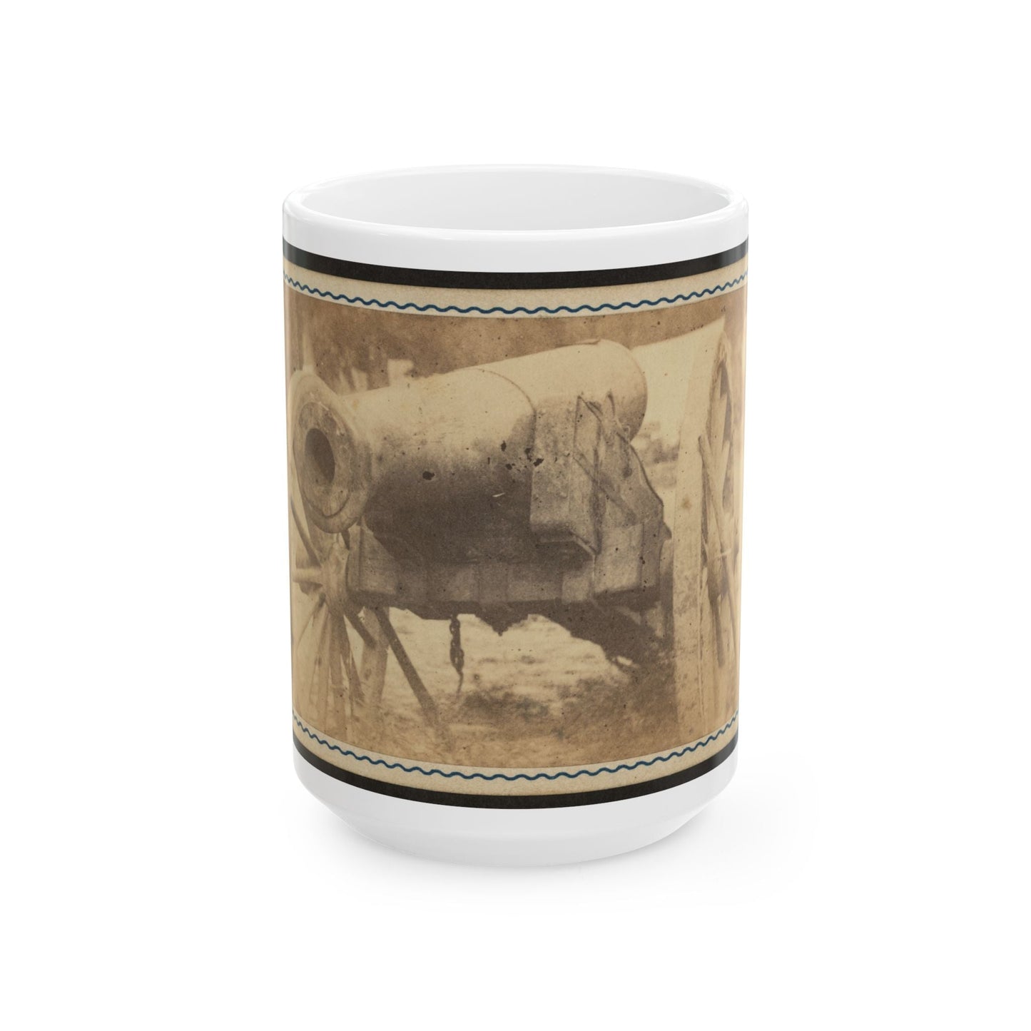 Cannon Mounted In The Camp Of Duryea's And Bainbridge's Batteries, 15th Arkansas Confederate Infantry, Port Hudson, Louisiana 001 (U.S. Civil War) White Coffee Mug