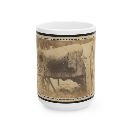 Cannon Mounted In The Camp Of Duryea's And Bainbridge's Batteries, 15th Arkansas Confederate Infantry, Port Hudson, Louisiana 001 (U.S. Civil War) White Coffee Mug