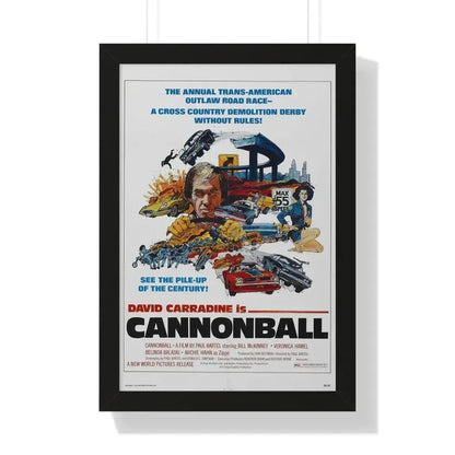 CANNONBALL 1976 - Framed Movie Poster 16″ x 24″ Black - The Sticker Space