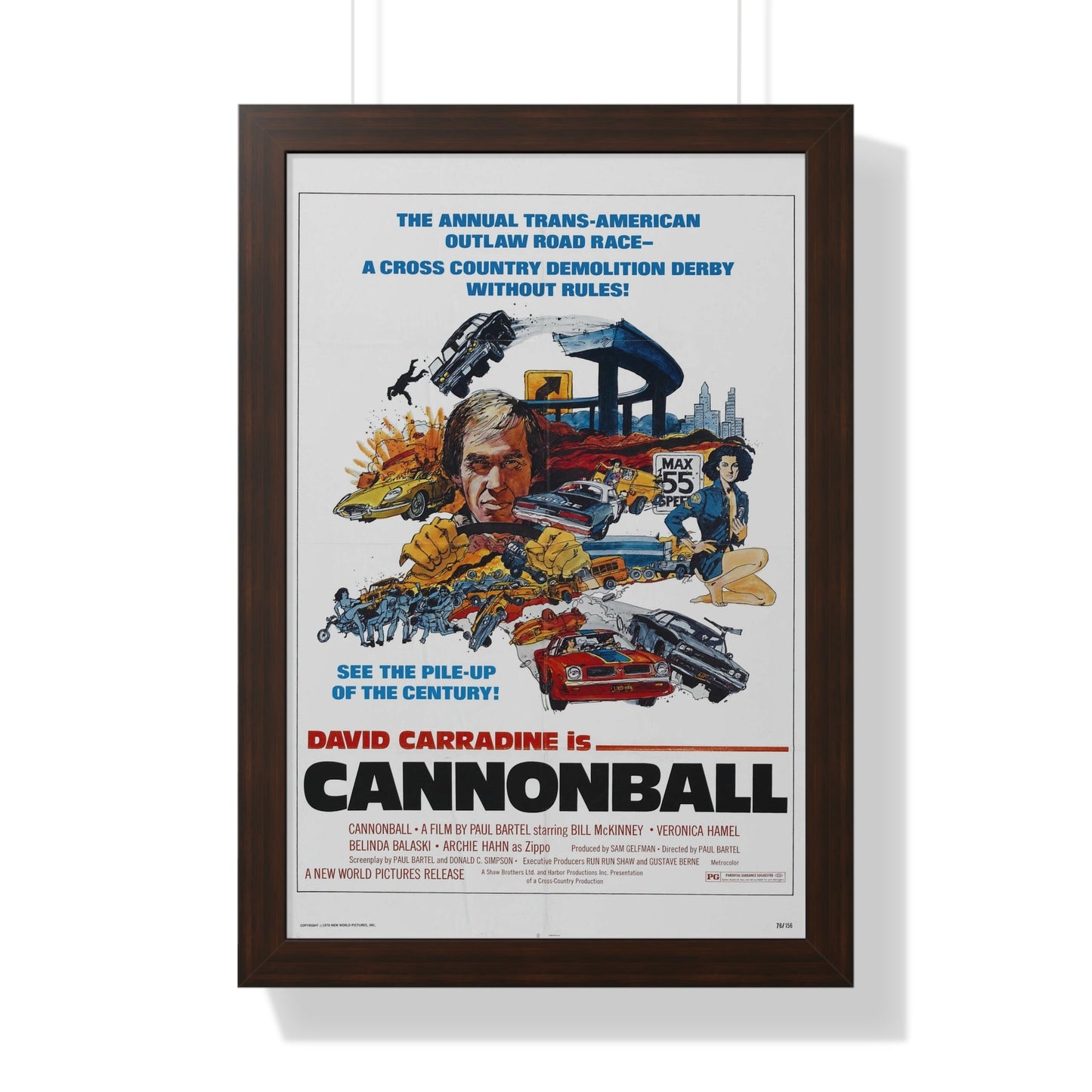 CANNONBALL 1976 - Framed Movie Poster-16″ x 24″-The Sticker Space