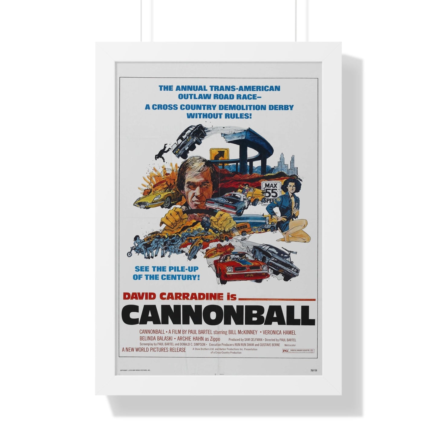 CANNONBALL 1976 - Framed Movie Poster-16″ x 24″-The Sticker Space