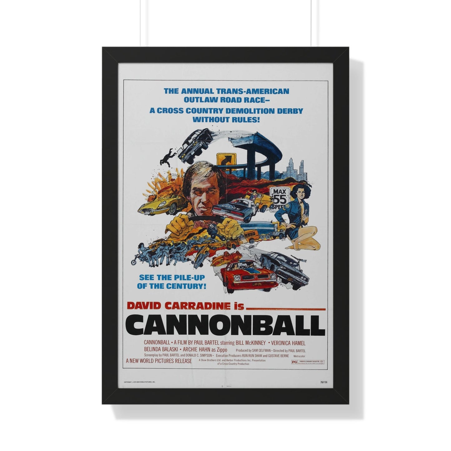 CANNONBALL 1976 - Framed Movie Poster-20" x 30"-The Sticker Space