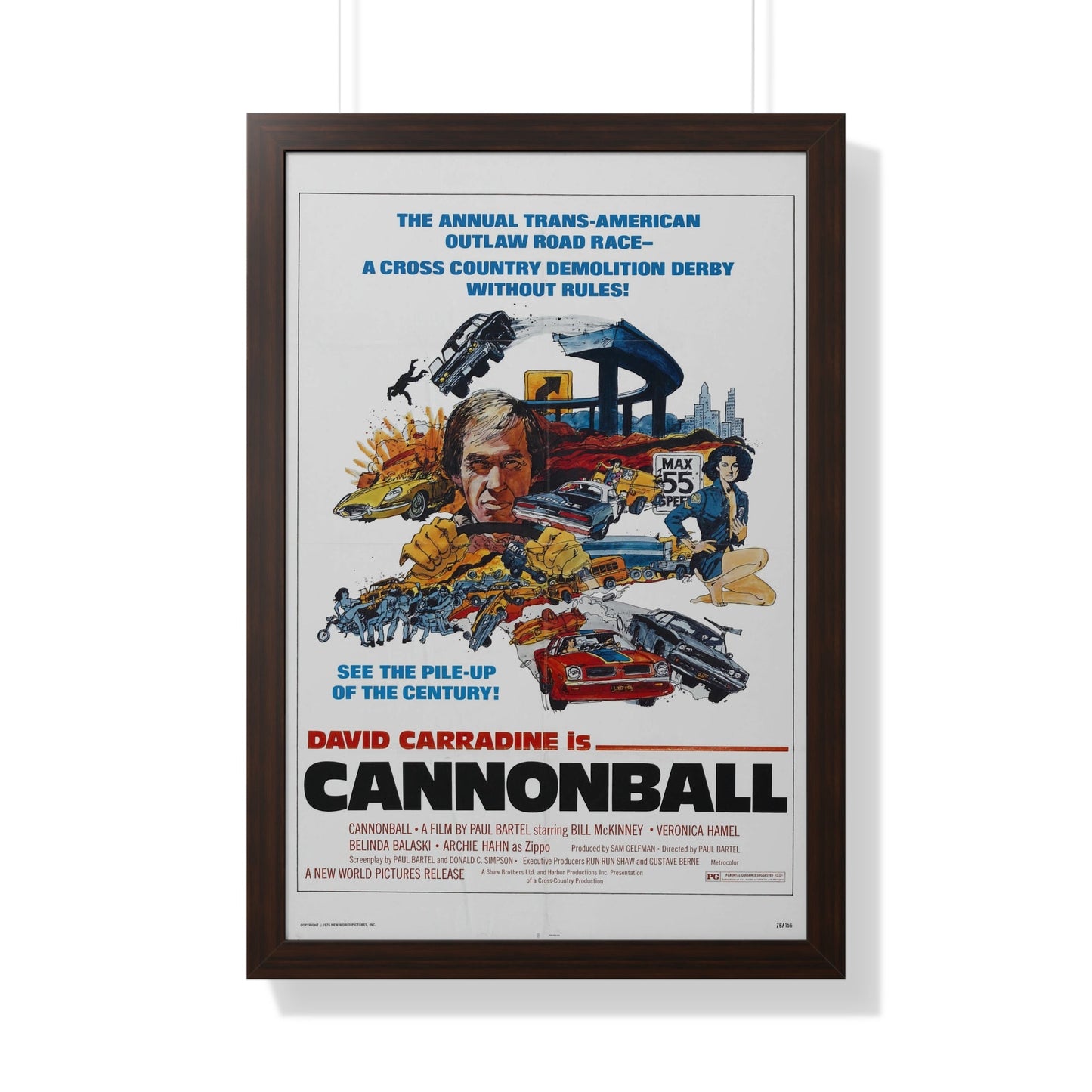 CANNONBALL 1976 - Framed Movie Poster-20" x 30"-The Sticker Space